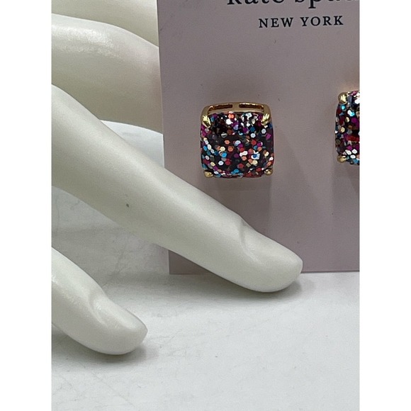 NWT KATE SPADE MULTICOLOR GLITTER
CRYSTAL SQUARE STUD
EARRINGS- - Picture 4 of 11